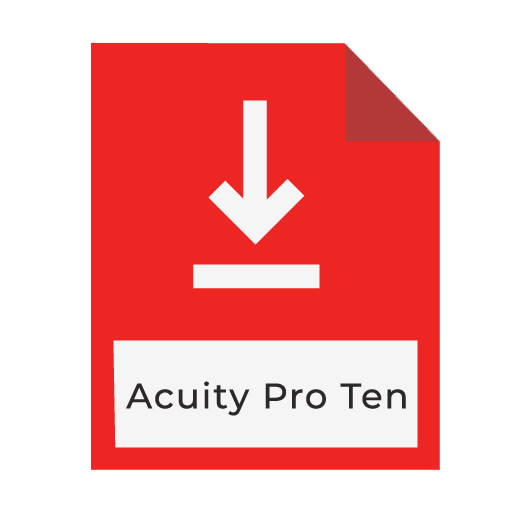 Red download icon for acuity pro ten digital acuity system