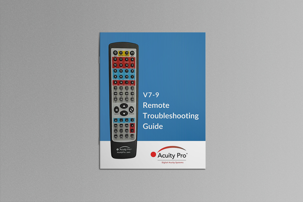 Acuity Pro v7-9 Remote Troubleshooting Guide: A detailed guide to troubleshooting the Acuity Pro v7-9 remote control, ensuring smooth operation and effective acuity testing.