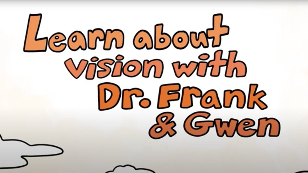 Pediatric fixation video featuring dr. Frank the canine eye doctor and gwen the nearsighted seagull.