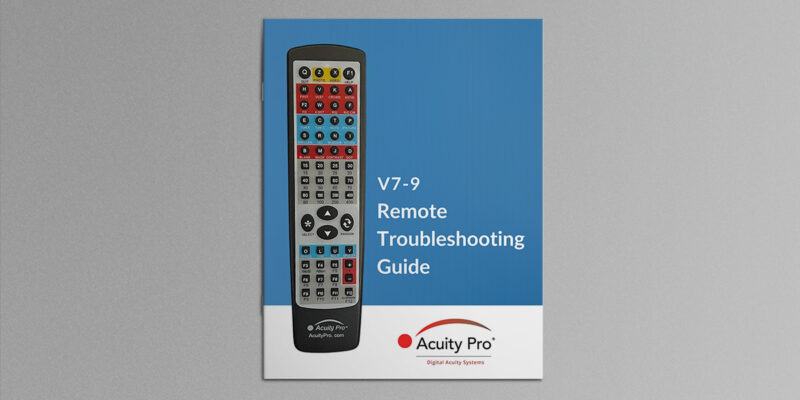 Acuity pro v 7-9 remote troubleshooting guide